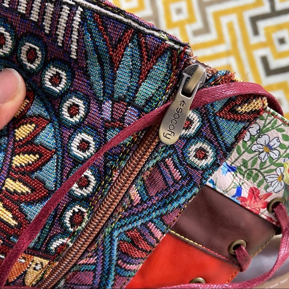 🌹Socofy Boho Tribal Brown Knee Boots Womens 7 - Picture 6 of 16